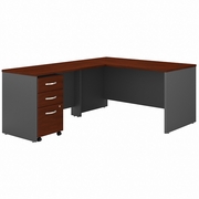 SERIES C 60W L SHAPED DESK WITH 3 DRAWER MOBILE FILE CABINET: HANSEN CHERRY/GRAPHITE GRAY <FONT COLOR=GREEN>-FREE SHIPPING-</FONT> SERIES C 60W L SHAPED DESK WITH 3 DRAWER MOBILE FILE CABINET: HANSEN CHERRY/GRAPHITE GRAY <FONT COLOR=GREEN>-FREE SHIPPING-</FONT>