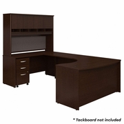 SERIES C 60W LEFT HANDED BOW FRONT U SHAPED DESK WITH HUTCH AND STORAGE IN MOCHA CHERRY <FONT COLOR=GREEN>-FREE SHIPPING-</FONT> SERIES C 60W LEFT HANDED BOW FRONT U SHAPED DESK WITH HUTCH AND STORAGE IN MOCHA CHERRY <FONT COLOR=GREEN>-FREE SHIPPING-</FONT>