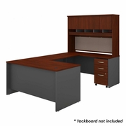 SERIES C 60W U SHAPED DESK WITH HUTCH AND MOBILE FILE CABINET IN HANSEN CHERRY <FONT COLOR=GREEN>-FREE SHIPPING-</FONT>