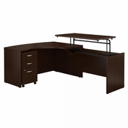 SERIES C 60W X 43D LEFT HAND 3 POSITION SIT TO STAND L SHAPED DESK WITH MOBILE FILE CABINET.  VIDEO BELOW. <FONT COLOR=GREEN>-FREE SHIPPING-</FONT> SERIES C 60W X 43D LEFT HAND 3 POSITION SIT TO STAND L SHAPED DESK WITH MOBILE FILE CABINET.  VIDEO BELOW. <FONT COLOR=GREEN>-FREE SHIPPING-</FONT>