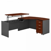 SERIES C 60W X 43D RIGHT HAND 3 POSITION SIT TO STAND L SHAPED DESK WITH MOBILE FILE CABINET.  <FONT COLOR=GREEN>-FREE SHIPPING-</FONT> SERIES C 60W X 43D RIGHT HAND 3 POSITION SIT TO STAND L SHAPED DESK WITH MOBILE FILE CABINET.  <FONT COLOR=GREEN>-FREE SHIPPING-</FONT>