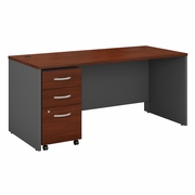 SERIES C 66W X 30D OFFICE DESK WITH MOBILE FILE CABINET. VIDEO BELOW. <FONT COLOR=GREEN>-FREE SHIPPING-</FONT>