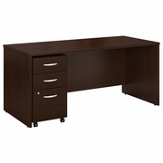 SERIES C 66W X 30D OFFICE DESK WITH MOBILE FILE CABINET. VIDEO BELOW. <FONT COLOR=GREEN>-FREE SHIPPING-</FONT>