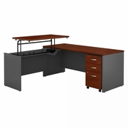 SERIES C 72W X 30D 3 POSITION SIT TO STAND L SHAPED DESK WITH MOBILE FILE CABINET.  VIDEO BELOW. <FONT COLOR=GREEN>-FREE SHIPPING-</FONT> SERIES C 72W X 30D 3 POSITION SIT TO STAND L SHAPED DESK WITH MOBILE FILE CABINET.  VIDEO BELOW. <FONT COLOR=GREEN>-FREE SHIPPING-</FONT>