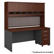 SERIES C 72W X 30D OFFICE DESK WITH HUTCH AND MOBILE FILE CABINET IN HANSEN CHERRY <FONT COLOR=GREEN>-FREE SHIPPING-</FONT>