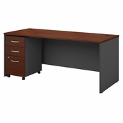 SERIES C 72W X 30D OFFICE DESK WITH MOBILE FILE CABINET. VIDEO BELOW. <FONT COLOR=GREEN>-FREE SHIPPING-</FONT>