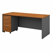 SERIES C 72W X 30D OFFICE DESK WITH MOBILE FILE CABINET. VIDEO BELOW. <FONT COLOR=GREEN>-FREE SHIPPING-</FONT>