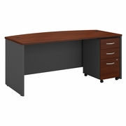 SERIES C 72W X 36D BOW FRONT DESK WITH MOBILE FILE CABINET.  <FONT COLOR=GREEN>-FREE SHIPPING-</FONT>