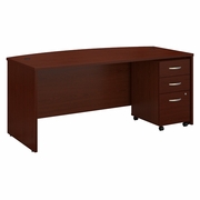 SERIES C 72W X 36D BOW FRONT DESK WITH MOBILE FILE CABINET.  <FONT COLOR=GREEN>-FREE SHIPPING-</FONT>