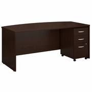 SERIES C 72W X 36D BOW FRONT DESK WITH MOBILE FILE CABINET.  <FONT COLOR=GREEN>-FREE SHIPPING-</FONT>