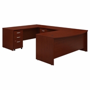 SERIES C 72W X 36D BOW FRONT U SHAPED DESK WITH MOBILE FILE CABINETS. VIDEO BELOW. <FONT COLOR=GREEN>-FREE SHIPPING-</FONT>