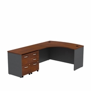 SERIES C BOW FRONT LEFT HANDED L SHAPED DESK WITH 2 MOBILE PEDESTALS.  <FONT COLOR=GREEN>-FREE SHIPPING-</FONT> SERIES C BOW FRONT LEFT HANDED L SHAPED DESK WITH 2 MOBILE PEDESTALS.  <FONT COLOR=GREEN>-FREE SHIPPING-</FONT>