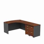 SERIES C BOW FRONT RIGHT HANDED L SHAPED DESK WITH 2 MOBILE PEDESTALS.  <FONT COLOR=GREEN>-FREE SHIPPING-</FONT> SERIES C BOW FRONT RIGHT HANDED L SHAPED DESK WITH 2 MOBILE PEDESTALS.  <FONT COLOR=GREEN>-FREE SHIPPING-</FONT>