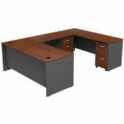 SERIES C U SHAPED DESK WITH 2 MOBILE PEDESTALS.  <FONT COLOR=GREEN>-FREE SHIPPING-</FONT>