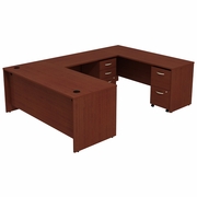 SERIES C U SHAPED DESK WITH 2 MOBILE PEDESTALS.  <FONT COLOR=GREEN>-FREE SHIPPING-</FONT>
