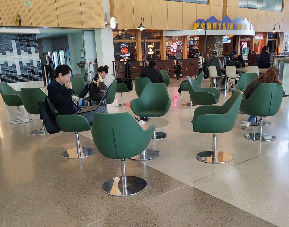 Sky Shell Lounge chairs at Seattle-Tacoma Airport