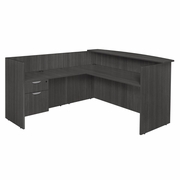 SINGLE PEDESTAL RECEPTION DESK- ASH GREY <FONT COLOR=GREEN>-FREE SHIPPING-</FONT> SINGLE PEDESTAL RECEPTION DESK- ASH GREY <FONT COLOR=GREEN>-FREE SHIPPING-</FONT>