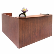 SINGLE PEDESTAL RECEPTION DESK- CHERRY <FONT COLOR=GREEN>-FREE SHIPPING-</FONT>