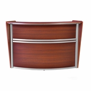 SINGLE-UNIT RECEPTION CURVED DESK WORKSTATION 72W X 32D -  CHERRY <FONT COLOR=GREEN>-FREE SHIPPING-</FONT>