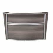 SINGLE-UNIT RECEPTION CURVED DESK WORKSTATION 72W X 32D -  DRIFTWOOD GREY <FONT COLOR=GREEN>-FREE SHIPPING-</FONT>