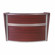 SINGLE-UNIT RECEPTION CURVED DESK WORKSTATION 72W X 32D -  MAHOGANY <FONT COLOR=GREEN>-FREE SHIPPING-</FONT>
