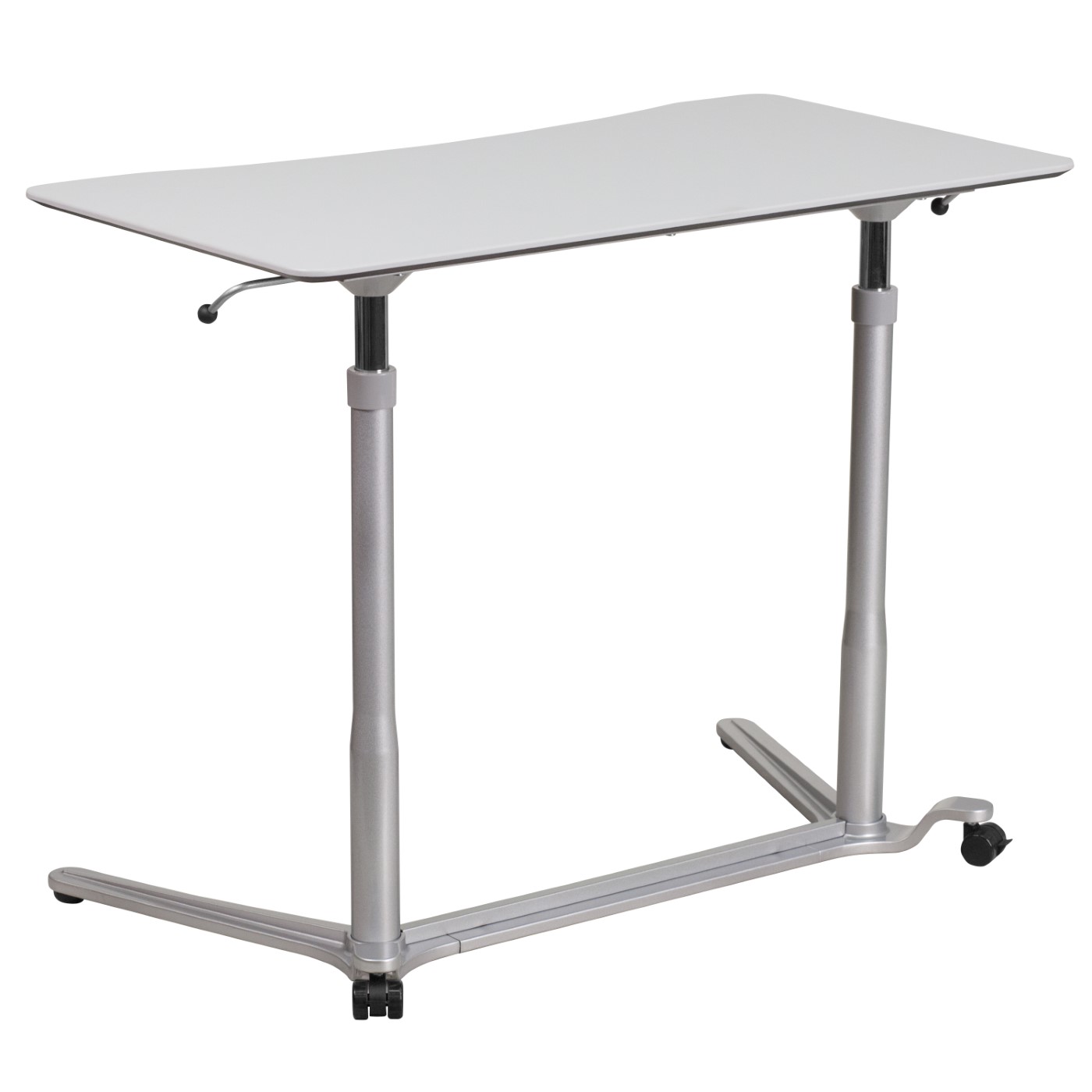 SIT-DOWN, STAND-UP LIGHT GRAY COMPUTER ERGONOMIC DESK WITH 37.375''W TOP (ADJUSTABLE RANGE 29'' - 40.75''): <font color=green>FREE SHIPPING!</font> SIT-DOWN, STAND-UP LIGHT GRAY COMPUTER ERGONOMIC DESK WITH 37.375''W TOP (ADJUSTABLE RANGE 29'' - 40.75''): <font color=green>FREE SHIPPING!</font>