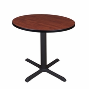 SMALL 30 IN. ROUND X-BASE BREAKROOM TABLE- CHERRY <FONT COLOR=GREEN>-FREE SHIPPING-</FONT>