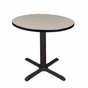SMALL 30 IN. ROUND X-BASE BREAKROOM TABLE- MAPLE <FONT COLOR=GREEN>-FREE SHIPPING-</FONT>