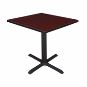 SMALL 30 IN. SQUARE X-BASE BREAKROOM TABLE- MAHOGANY <FONT COLOR=GREEN>-FREE SHIPPING-</FONT>