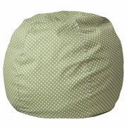 SMALL GREEN DOT REFILLABLE BEAN BAG CHAIR FOR KIDS AND TEENS: <font color=green>FREE SHIPPING!</font>
