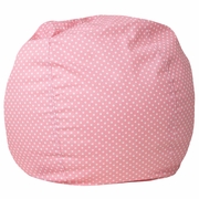 SMALL LIGHT PINK DOT REFILLABLE BEAN BAG CHAIR FOR KIDS AND TEENS: <font color=green>FREE SHIPPING!</font>
