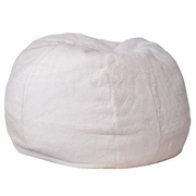 SMALL WHITE FURRY REFILLABLE BEAN BAG CHAIR FOR KIDS AND TEENS: <font color=green>FREE SHIPPING!</font>