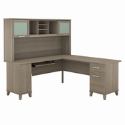 Somerset Collection: Ash Gray L Desk <FONT COLOR=GREEN>-FREE SHIPPING-</FONT>
