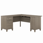 Somerset Collection: Ash Gray L Desk <FONT COLOR=GREEN>-FREE SHIPPING-</FONT>