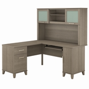 Somerset Collection: Ash Gray L Desk <FONT COLOR=GREEN>-FREE SHIPPING-</FONT>