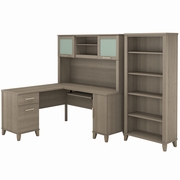 Somerset Collection: Ash Gray L Desk <FONT COLOR=GREEN>-FREE SHIPPING-</FONT>
