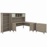 Somerset Collection: Ash Gray L Desk <FONT COLOR=GREEN>-FREE SHIPPING-</FONT>