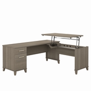 Somerset Collection: Ash Gray L Desk <FONT COLOR=GREEN>-FREE SHIPPING-</FONT>