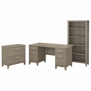 Somerset Collection: Ash Gray Office Desk <FONT COLOR=GREEN>-FREE SHIPPING-</FONT>
