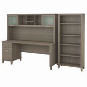 Somerset Collection: Ash Gray Office Desk <FONT COLOR=GREEN>-FREE SHIPPING-</FONT>