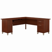 Somerset Collection: Hansen Cherry L Desk <FONT COLOR=GREEN>-FREE SHIPPING-</FONT>