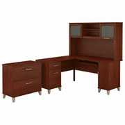 Somerset Collection: Hansen Cherry L Desk <FONT COLOR=GREEN>-FREE SHIPPING-</FONT>