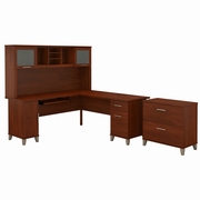 Somerset Collection: Hansen Cherry L Desk <FONT COLOR=GREEN>-FREE SHIPPING-</FONT>