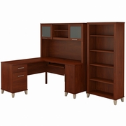 Somerset Collection: Hansen Cherry L Desk  <FONT COLOR=GREEN>-FREE SHIPPING-</FONT>
