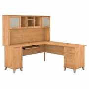 Somerset Collection: Maple Cross L Desk <FONT COLOR=GREEN>-FREE SHIPPING-</FONT>
