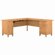 Somerset Collection: Maple Cross L Desk <FONT COLOR=GREEN>-FREE SHIPPING-</FONT>