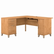 Somerset Collection: Maple Cross L Desk <FONT COLOR=GREEN>-FREE SHIPPING-</FONT>