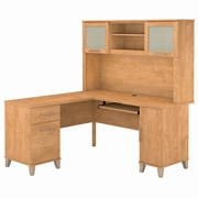 Somerset Collection: Maple Cross L Desk <FONT COLOR=GREEN>-FREE SHIPPING-</FONT>