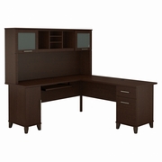 Somerset Collection: Mocha Cherry L Desk <FONT COLOR=GREEN>-FREE SHIPPING-</FONT>