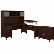 Somerset Collection: Mocha Cherry L Desk <FONT COLOR=GREEN>-FREE SHIPPING-</FONT>